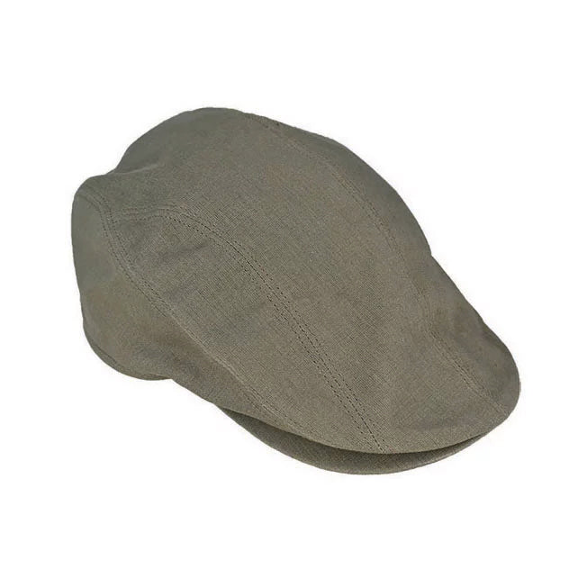 Avenel Linen Cotton Blend Flat Cap w/ Print Under