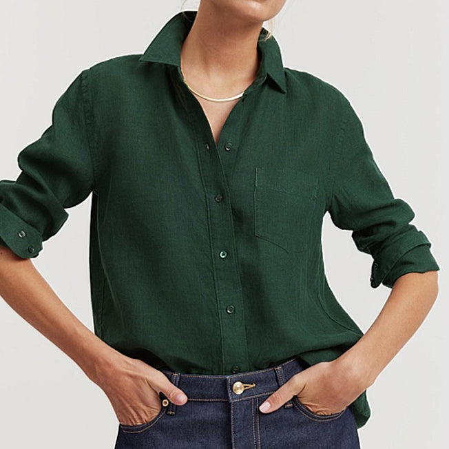 Country Road Ladies Linen LS Shirt