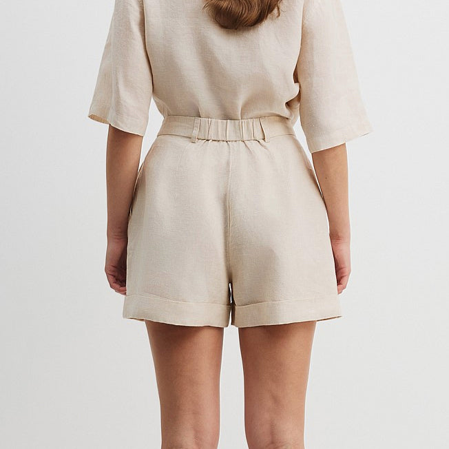 Country Road Ladies Organically Grown Linen Tuck Front Short