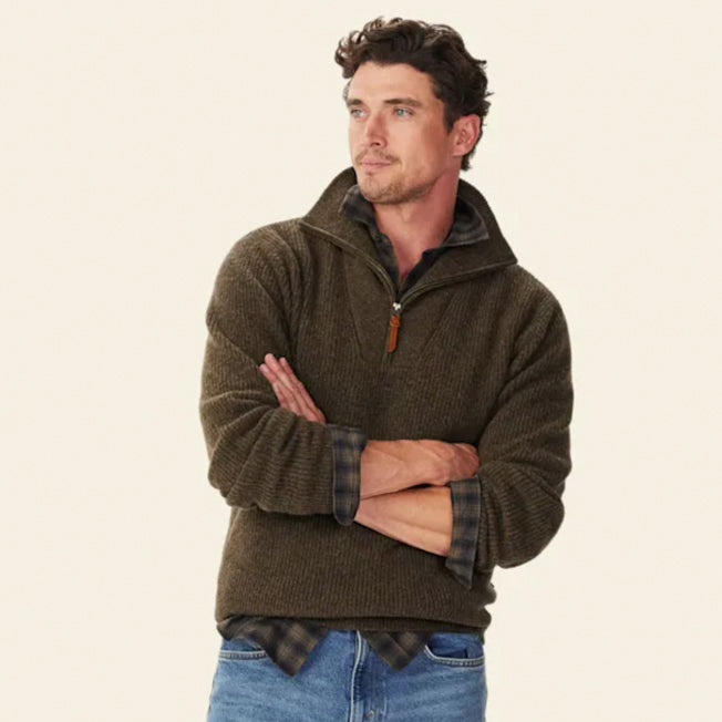 R.M. Williams Linton Lambswool 1/4 Zip Knit