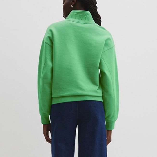 Country Road Lds Aus Cotton Logo Neck Zip Sweat