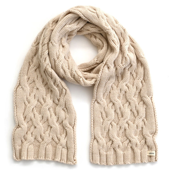 uimi Mabel Aran Cable Knit Merino Scarf