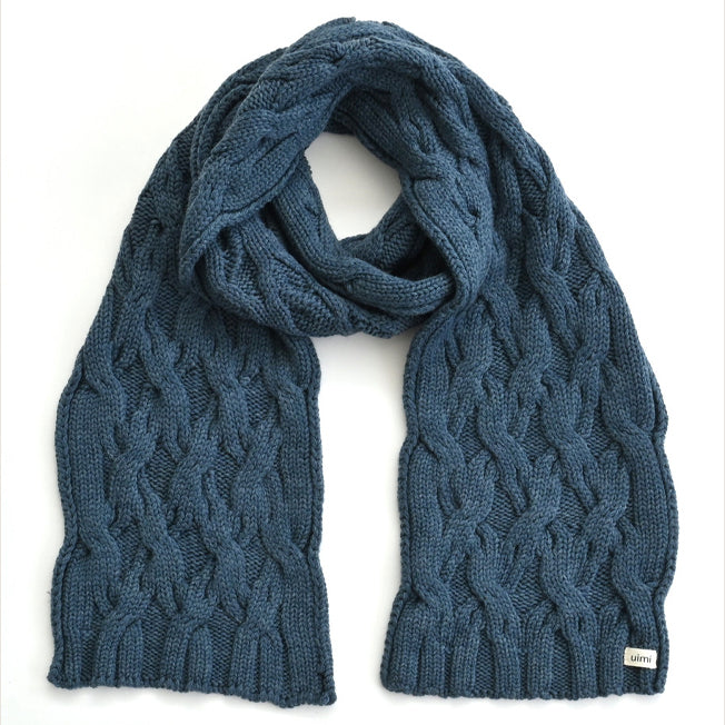 uimi Mabel Aran Cable Knit Merino Scarf