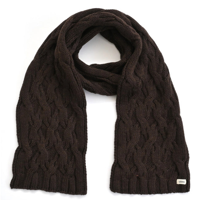 uimi Mabel Aran Cable Knit Merino Scarf