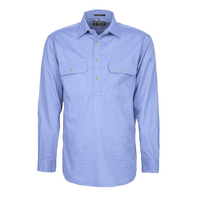 Pilbara Mens Half Button Long Sleeve Work Shirt