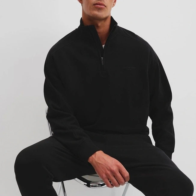 Country Road Mns Aus Cotton Brushed 1/2 Zip Sweat