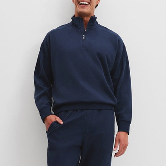 Country Road Mns Aus Cotton Brushed 1/2 Zip Sweat