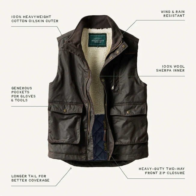 RB Sellars Mens Khancoban Oilskin Vest