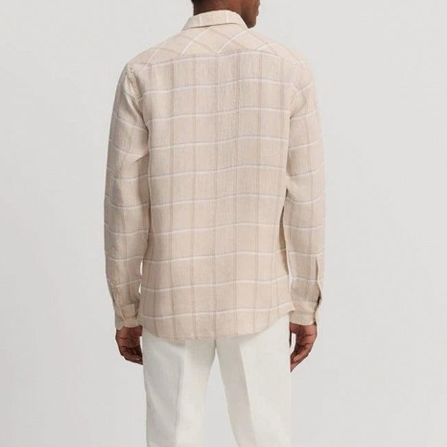 Country Road Mens LS Reg Linen Check LS