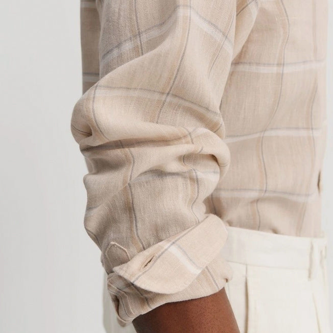 Country Road Mens LS Reg Linen Check LS