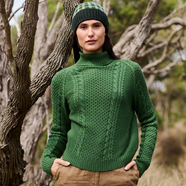 uimi Molly Aran Textured Merino Wool Jumper
