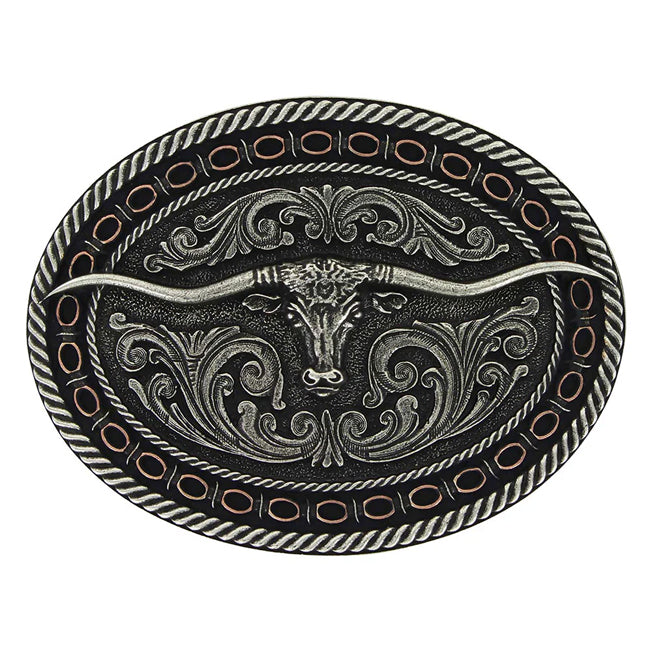 Montana Western Attitude Barb Edge Longhorn Buckle