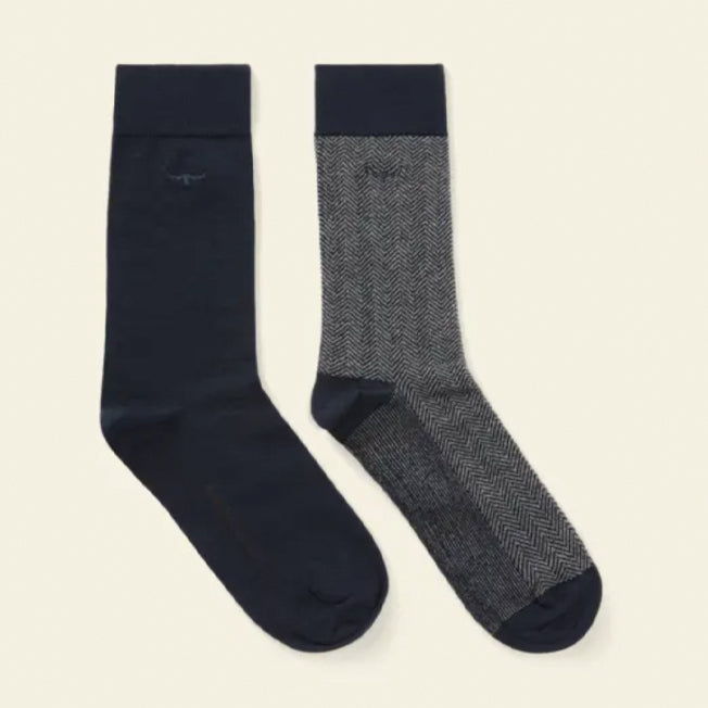 R.M. Williams Nelson Herringbone Sock 2pk