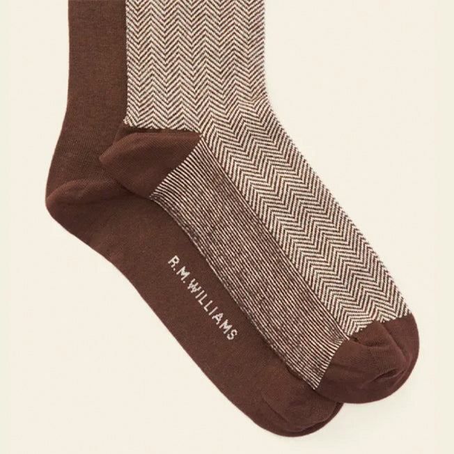 R.M. Williams Nelson Herringbone Sock 2pk
