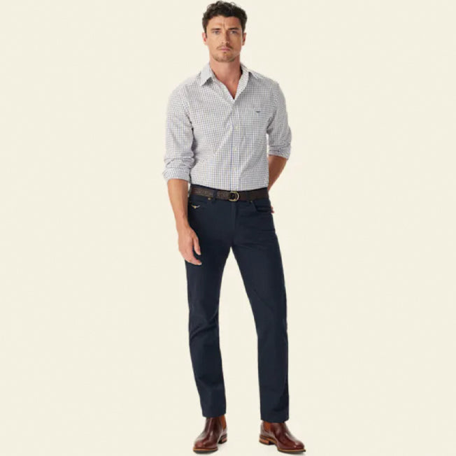 R.M. Williams Mens Newland Poplin Check Shirt