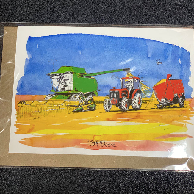 Outback Antics Oh Deere Greeting Card