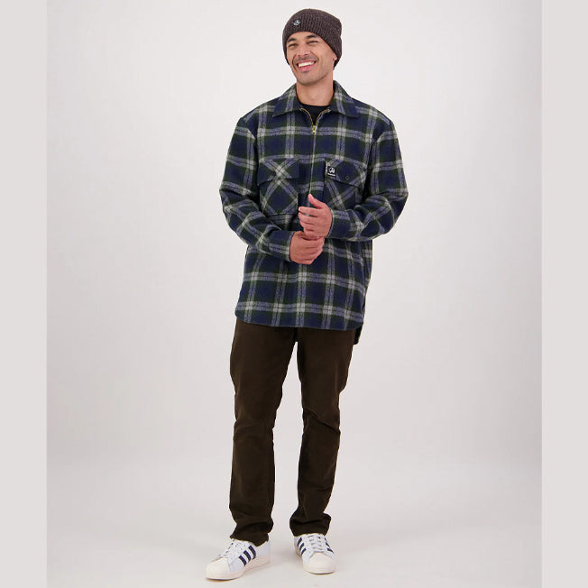 Swanndri Ranger Wool Zip Front Check Bush Shirt