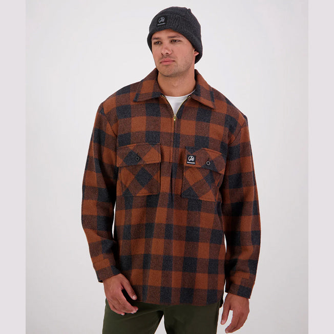 Swanndri Ranger Wool Zip Front Check Shirt