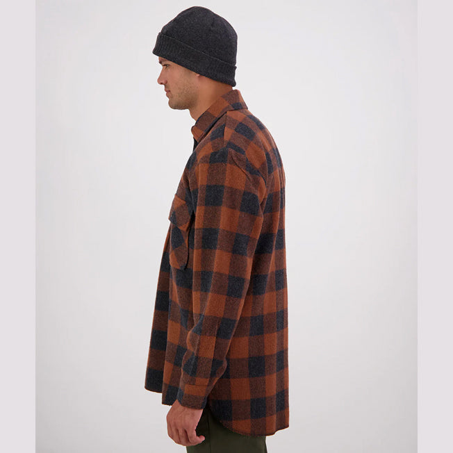 Swanndri Ranger Wool Zip Front Check Shirt