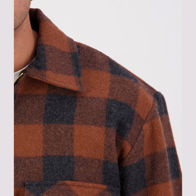 Swanndri Ranger Wool Zip Front Check Shirt
