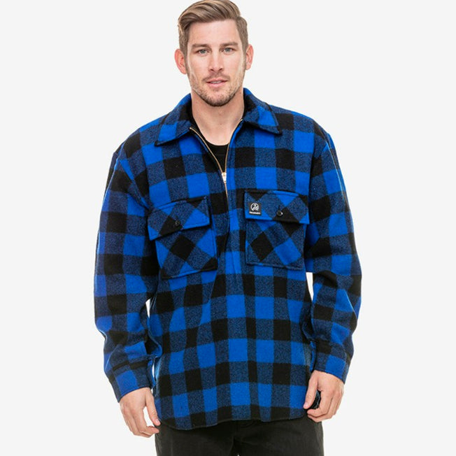 Swanndri Ranger Wool Zip Front Check Shirt