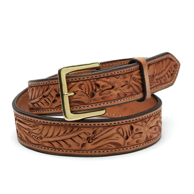 Texas Saddlery Western Saddle Tan Floral Belt