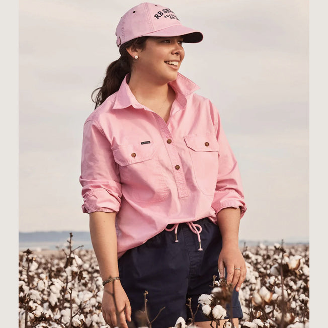 RB Sellars Ladies Sandy 1/2 Button Lightweight LS Workshirt