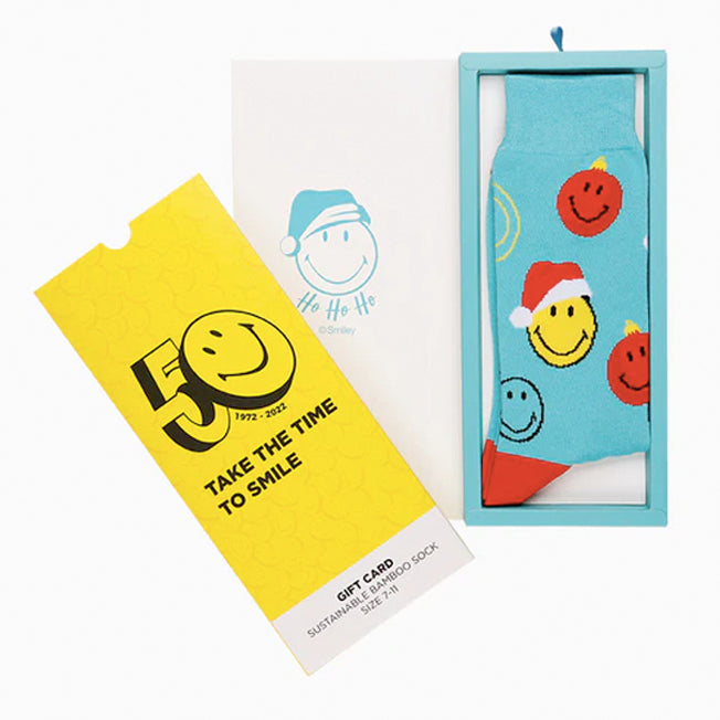 Bamboozld Mens Smiley Santa Sock Card