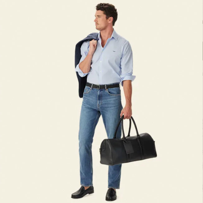 R.M. Williams Mens Sommers LS Poplin Stripe Shirt