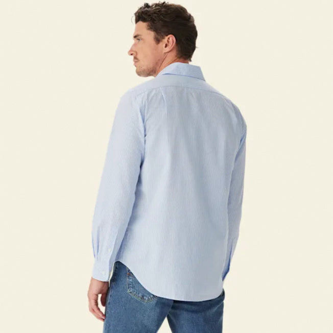 R.M. Williams Mens Sommers LS Poplin Stripe Shirt