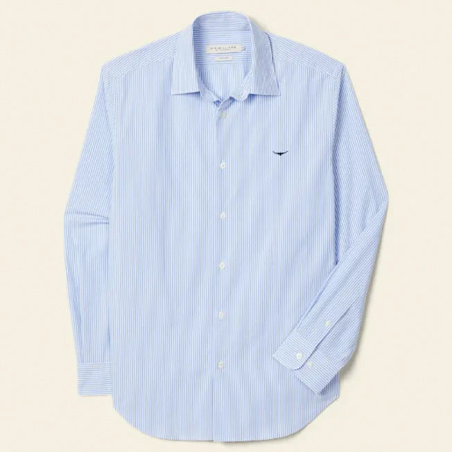 R.M. Williams Mens Sommers LS Poplin Stripe Shirt