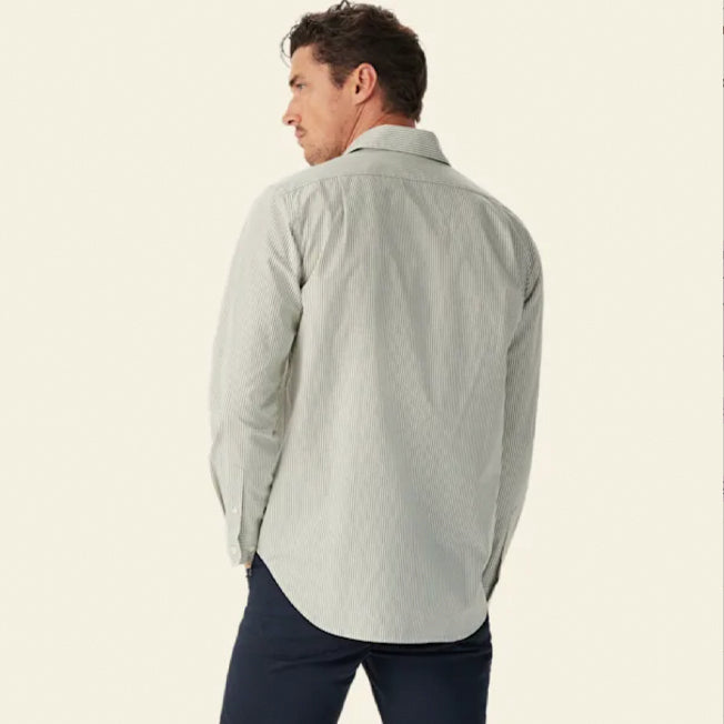 R.M. Williams Mens Sommers LS Poplin Stripe Shirt