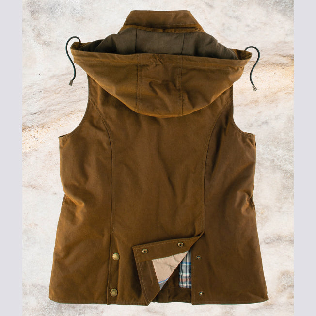 Burke & Wills St Arnaud Womens Oilskin Vest w/Hood