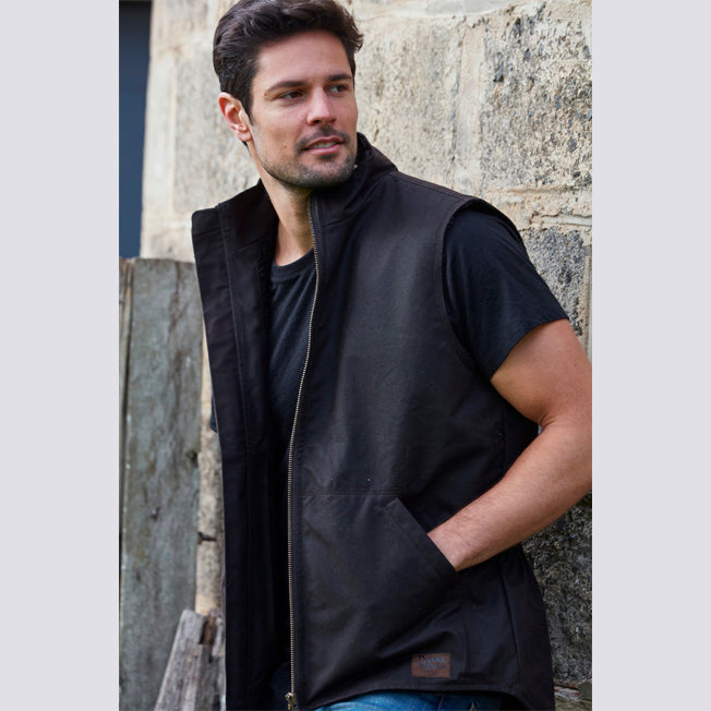 Burke & Wills Stockman Oilskin Vest Lined