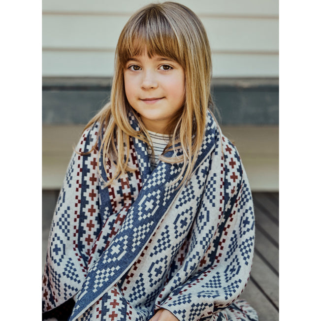 uimi Tex Double Sided Aztec Pattern Merino Wool Throw