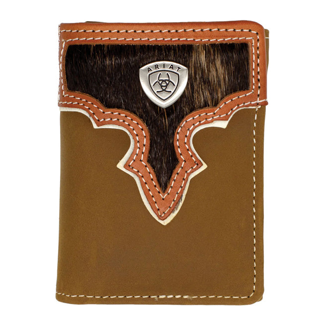Ariat Two Tone Hair On Tri-Fold Wallet