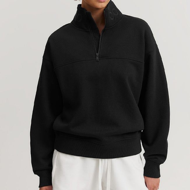 Country Road Lds Aus Cotton Logo Zip Collar Sweat