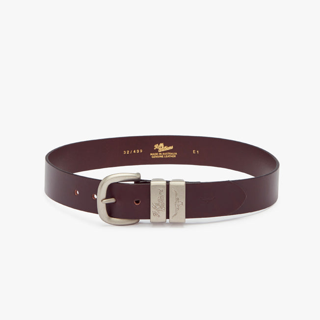 R.M. Williams 3 Piece Solid Hide Belt With Brushed Buckle 1 1/2 inch