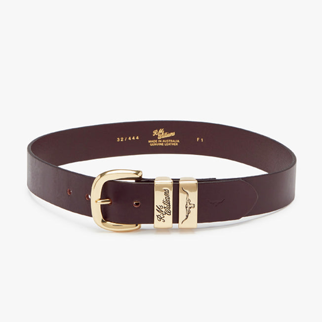 R.M. Williams 3 Piece Solid Hide Belt With Brass Buckle 1 1/2 inch