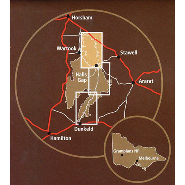 Parks Victoria Central Grampians Peaks Trail Map - Lattanzios