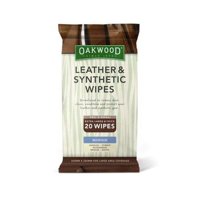 Oakwood Leather & Synthetic Wipes 20pk