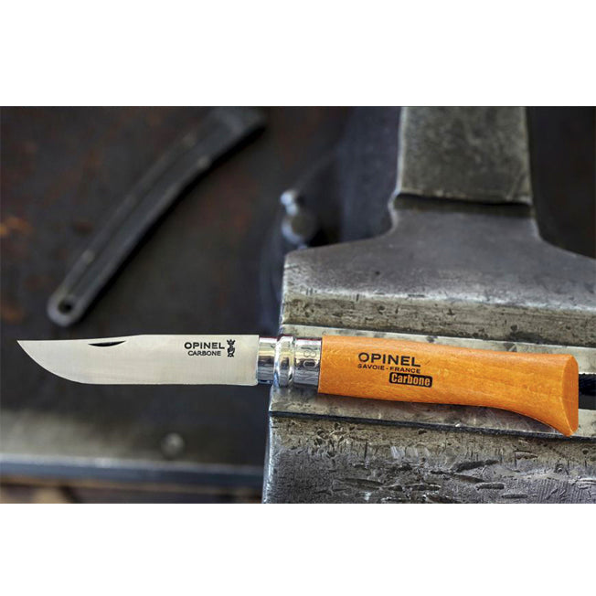 Opinel Traditional No 8 Carbon Steel Knife Beechwood Handle w/Sheath Boxed