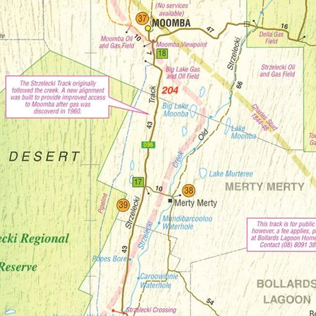 Westprint Outback Maps Birdsville & Strzelecki Tracks Map & Travel Guide