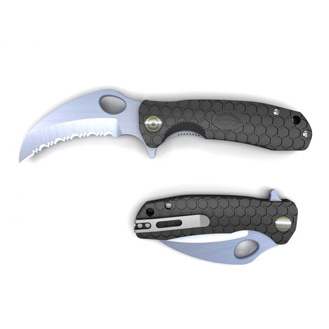Honey Badger Claw Serrated Blade Pocket Knife w/Clip