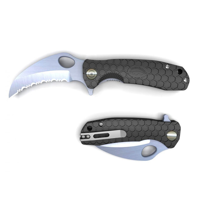 Honey Badger Claw Serrated Blade Pocket Knife w/Clip