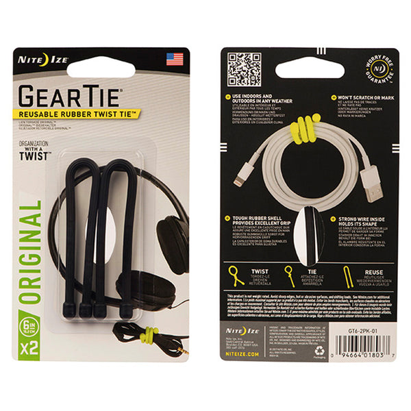 NITE IZE Gear Tie 3” – Fascette Riutilizzabili Con Anima In Filo Metallico Pieghevole – Confezione Da 4 Pezzi (Arancione, Verde, Rosso, Nero) – Per Organizzare Cavi, Chiudere Sacchetti, Fissare Piante – Impermeabili E Resistenti Ai Raggi UV - 3