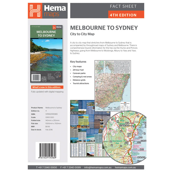 Hema Melbourne To Sydney City to City Map