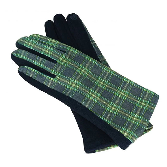 Poppi Polyester Stretch Glove w/ Tartan