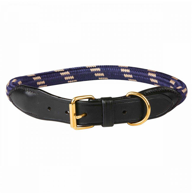 Weatherbeeta Rolled Rope & Leather Dog Collar