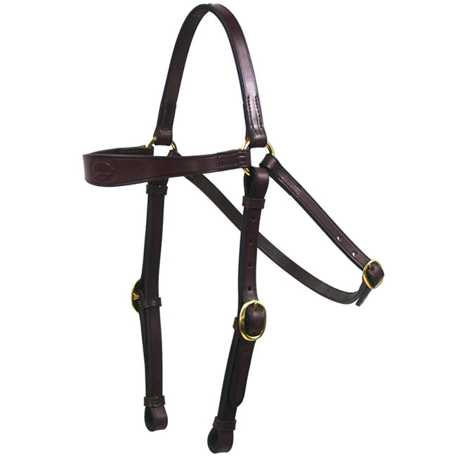 Boss Cocky Shaped Barcoo Leather Bridle with Brass Fittings 19mm